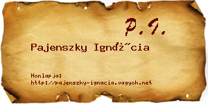 Pajenszky Ignácia névjegykártya